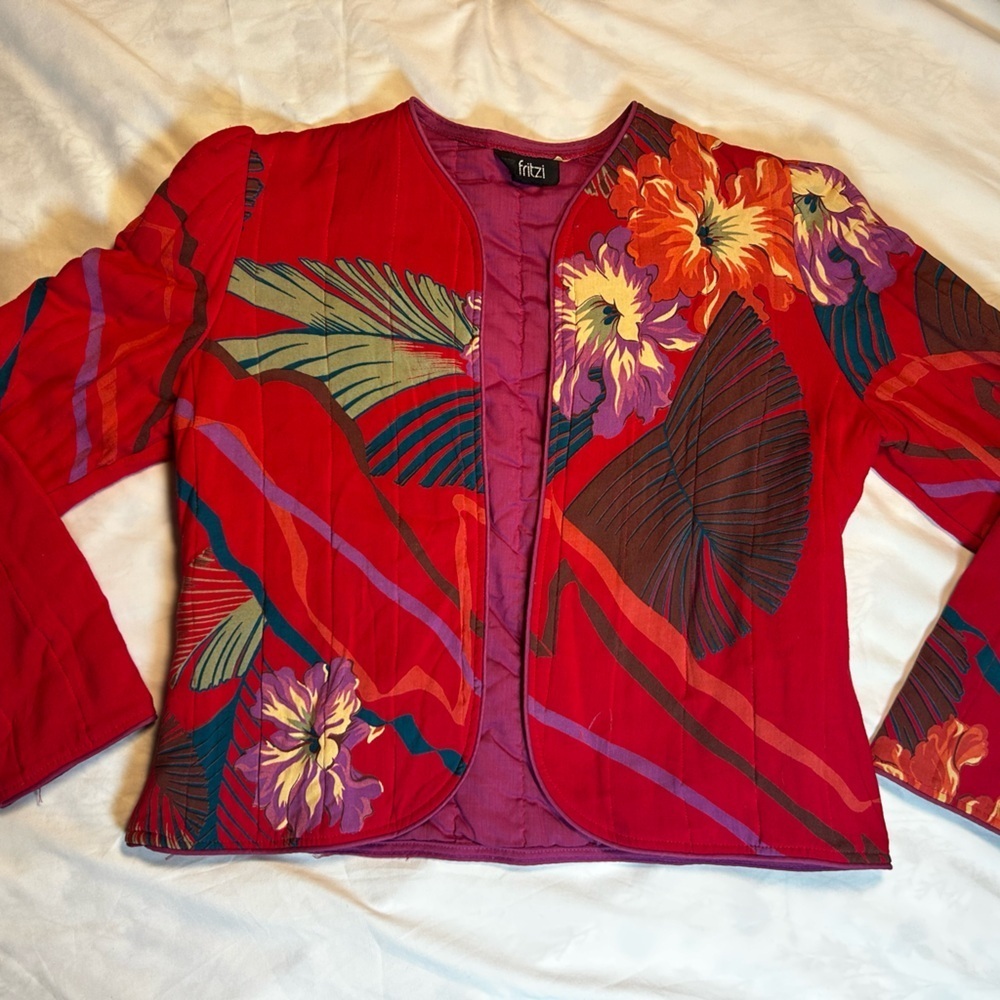Fritzi Vintage Red Quilted Cotton Jacket